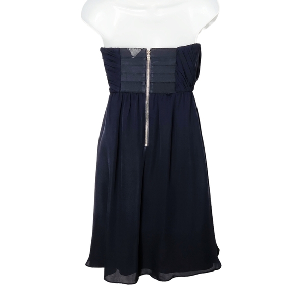 Alice + Olivia 100% Silk Blue Strapless Fit and Flare Party Dress Size 4 - Picture 3 of 8